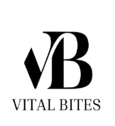 Black 'VB' logo with 'Vital Bites' text on a white background