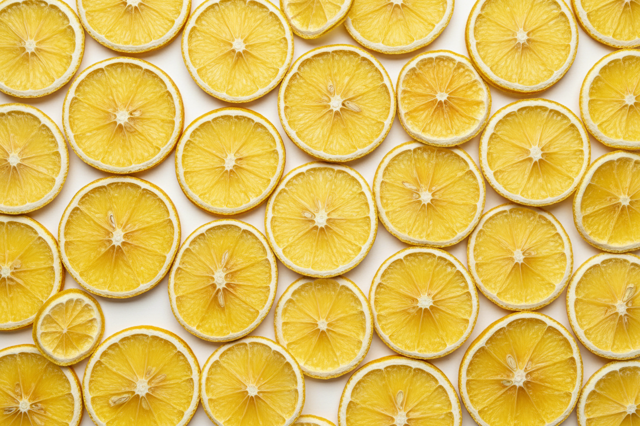 background covered with freeze dried lemon slices