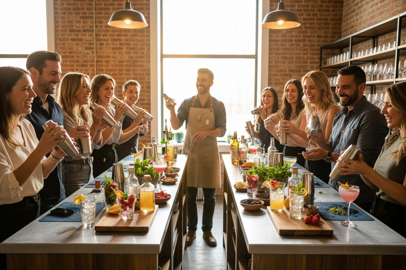 people making cocktails